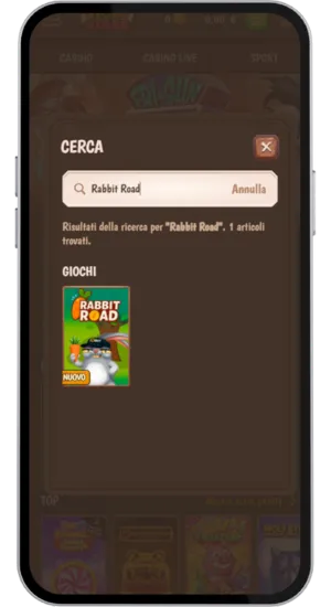 Ricerca della slot Rabbit Road nella libreria del casin&ograve;